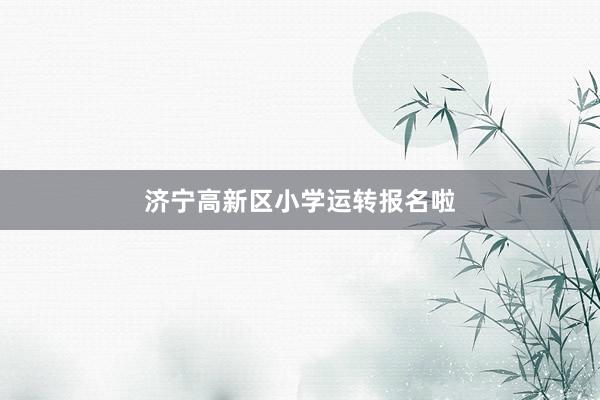 济宁高新区小学运转报名啦